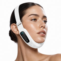 Machoo front view device showing chin support and comfortable fit benefit