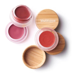 Mad Hippie plum texture swipe on skin demonstrating buildable, blendable payoff