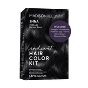 Madison Reed front packaging showing 2NNA Darkest Cool Black benefits
