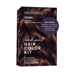 Madison Reed front packaging showing 5NGM dark cinnamon brown and benefits