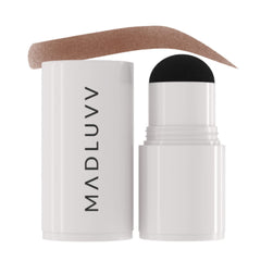 MADLUVV refill front view showing compact auburn cartridge and applicator benefit quick replacement