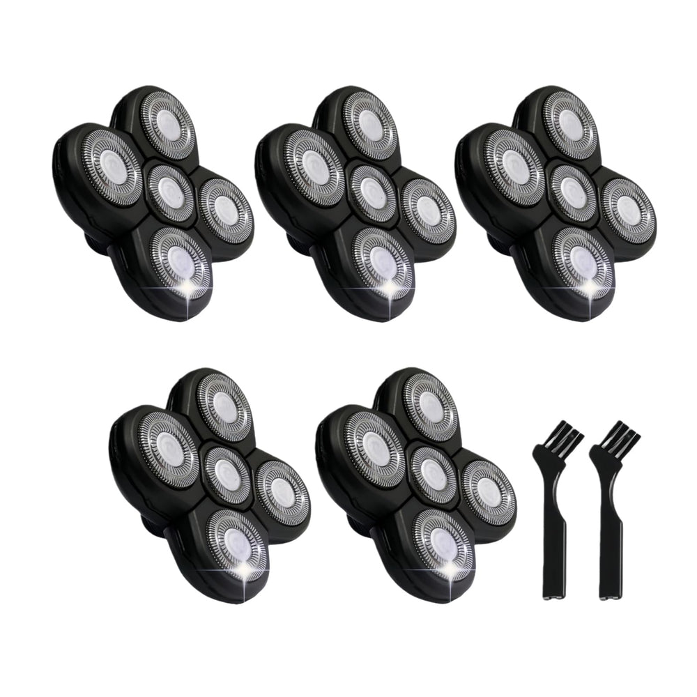 MAEATHOO front-packaging showing five replacement heads and two brushes for quick replacement