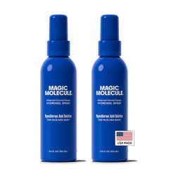 Magic Molecule front packaging showing two 3.4oz bottles and product benefits