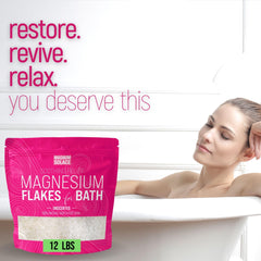 Magnum Solace flakes close-up texture showing clean crystalline magnesium