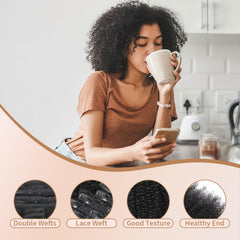 MAHKOTAKU extensions applied in hair demonstrating blended 4C texture and added volume