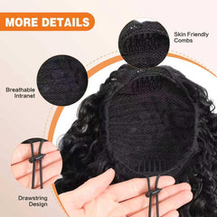 MAHKOTAKU detail of combs and adjustable drawstring for secure comfortable hold