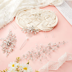 Maitys hair combs styled in bridal updo providing secure elegant hold