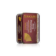 MAKARI front packaging showing brightening bar and benefits