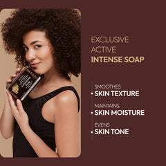 MAKARI close-up of soap texture with exfoliating particles for smoother skin