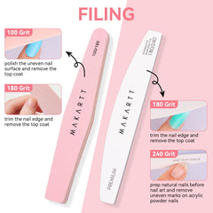 Makartt dual-sided 180/240 file edge view for controlled shaping and smooth edges