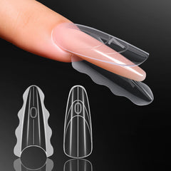 Makartt front packaging of 280 clear sandwich nail forms showing kit benefit