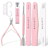 Makartt front packaging showing the full pink 7-piece kit and portability benefit