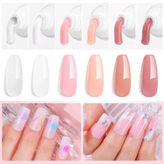 Makartt six gel tubes open displaying gel consistency and variety