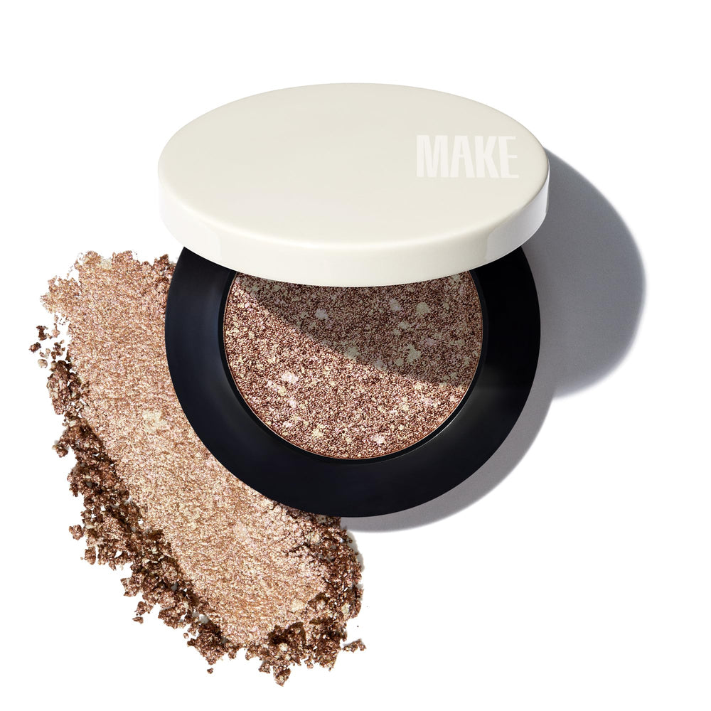 MAKE front pan showing gold multichrome finish and reflective shine benefit