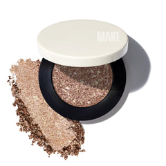 MAKE front pan showing gold multichrome finish and reflective shine benefit