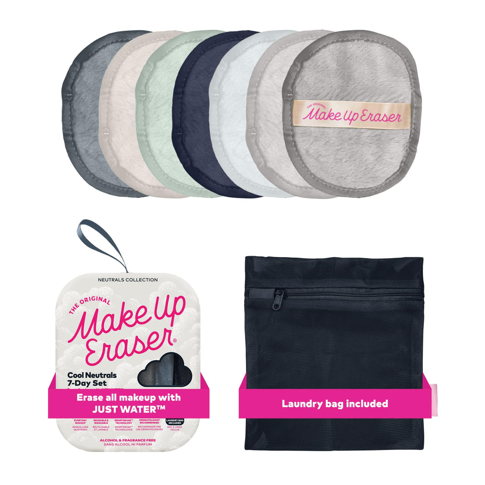 MakeUp Eraser front view showing cool gal neutrals and compact storage benefit