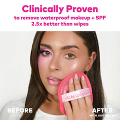 MakeUp Eraser close-up of dual-sided microfiber highlighting gentle exfoliation
