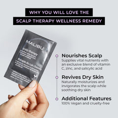 Malibu C massaging into wet scalp demonstrating application for improved circulation and soothe
