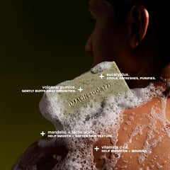 MALIN+GOETZ bar producing creamy lather for a rich, long-lasting wash benefit