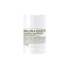 MALIN+GOETZ front compact deodorant stick showing travel-ready size and brand