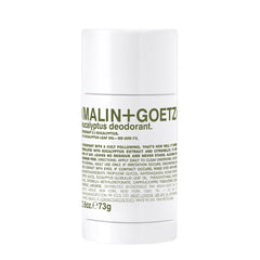 MALIN+GOETZ front view of eucalyptus deodorant stick showing clean packaging and size benefit
