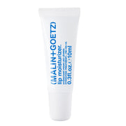 MALIN+GOETZ front packaging showing unscented lip moisturizer and clear label benefit