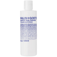MALIN+GOETZ bottle front view showing cleanser branding and easy identification