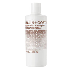 MALIN+GOETZ front bottle view showing peppermint shampoo for a minimalist bathroom benefit