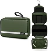 Maliton front view closed olive bag showing compact profile and travel-ready benefit