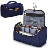 Mancro front view of blue case showing compact protective shape and travel readiness