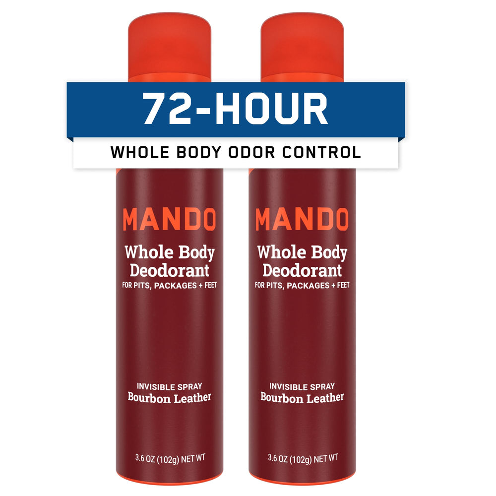 Mando front packaging Bourbon spray showing product and scent benefit