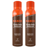 Mando Cedar Grove front packaging showing two-spray pack and clear benefit