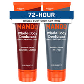 Mando front packaging two 3 oz tubes showing value and travel convenience