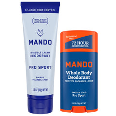 Mando front packaging showing bundle and Pro Sport label for whole-body freshness