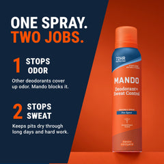Mando spray action closeup demonstrating easy application and quick coverage