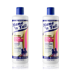 Mane 'n Tail front packaging showing the 20 oz shampoo and conditioner, highlights color protection benefit