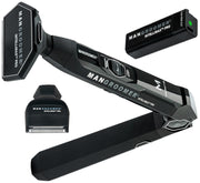 MANGROOMER front view and packaging showing premium gift-ready box and included accessories