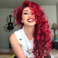 MANIC PANIC Vampire Red on dark hair showing subtle red sheen and depth