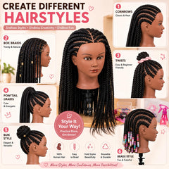 mankainhead braided hairstyle in use demonstrating styling practice