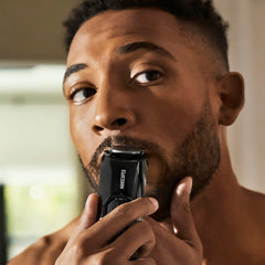 MANSCAPED blade lifting flat hair for one-pass trimming and reduced tugging benefit