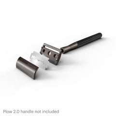 MANSCAPED stacked blades next to ruler showing pack size and value