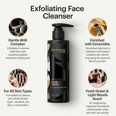 MANSCAPED exfoliating face wash pump close-up showing easy dispensing and fresh scent