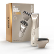 MANSCAPED trimmer front view showing compact design and ergonomic grip benefit