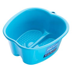 Mantello front view of blue extra-large foot bath showing stable rim and depth for longer soaks