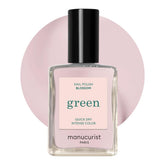 Manucurist bottle front view showing Blossom pale pink and glossy finish benefit