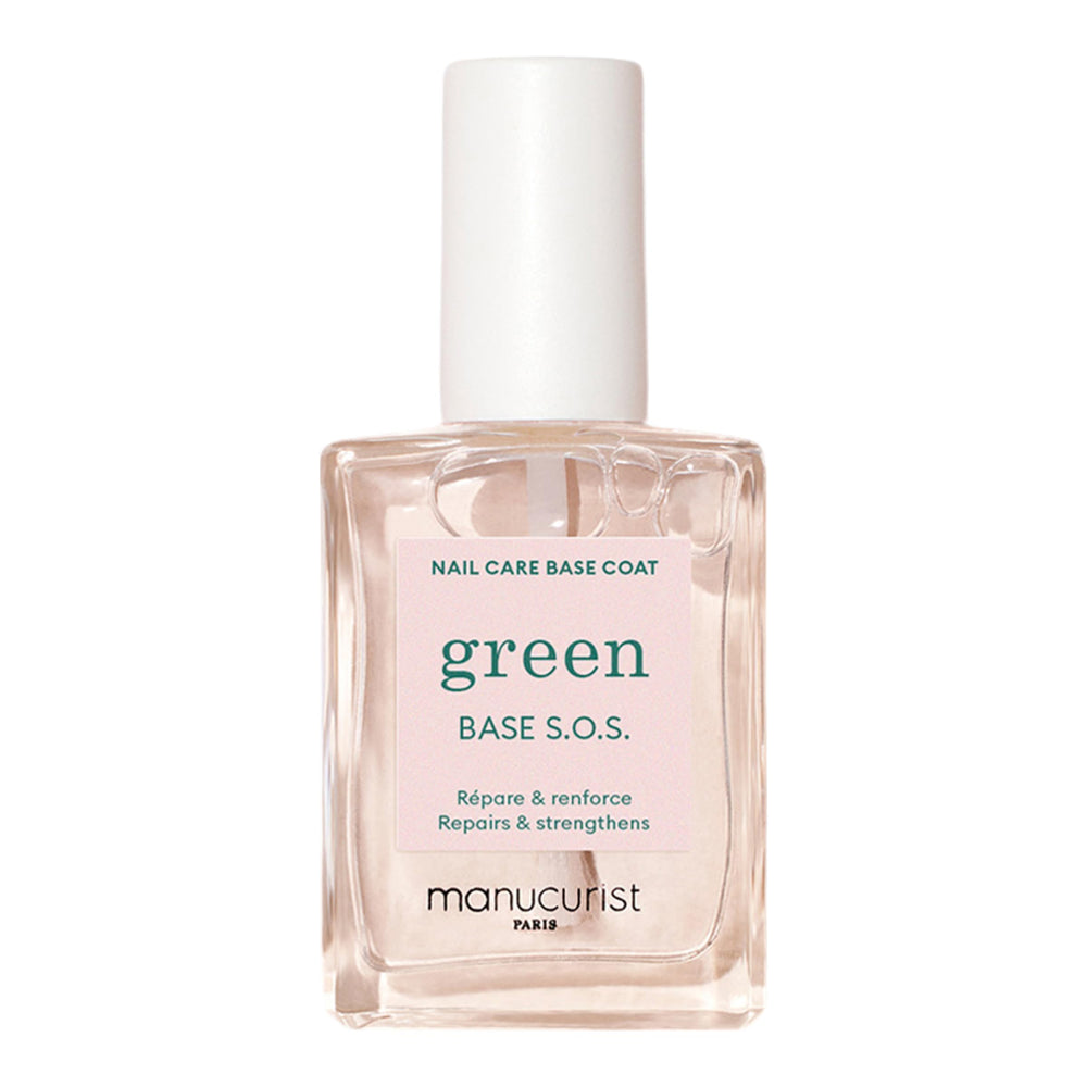 Manucurist S.O.S. Base Coat front bottle showing label and clear finish benefits