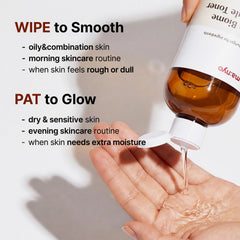 ma:nyo pouring onto hand illustrating fast absorption and ease of use