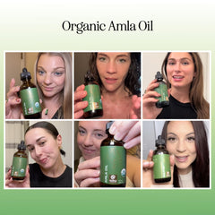 Maple Holistics amla oil being massaged into scalp for hydration