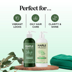 Maple Holistics conditioner pouring to reveal lightweight cream that detangles without weight