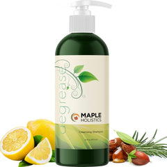 Maple Holistics front bottle showing product for oily scalp cleansing benefit